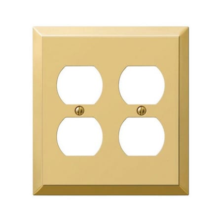 Livewire 2 Duplex Polished Brass Stamped Steel Wall Plate LI157384